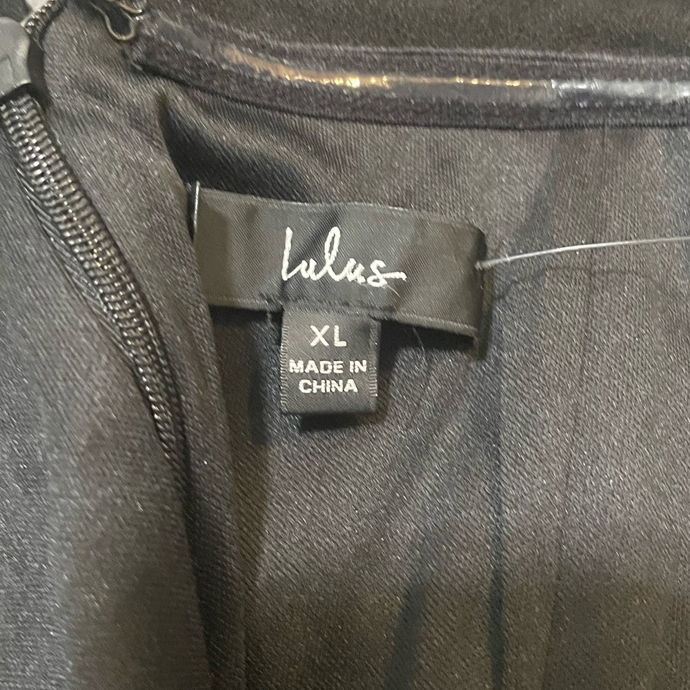 NWT LULUS XL Black Love Me Tomorrow Wide Leg Off The Shoulder Jumpsuit Stretch - Picture 9 of 13
